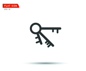 Key Icon flat, logo classic style, vector illustration