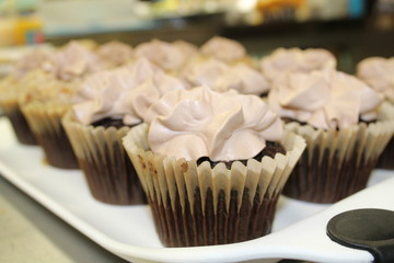 cupcakes with chocolate frosting