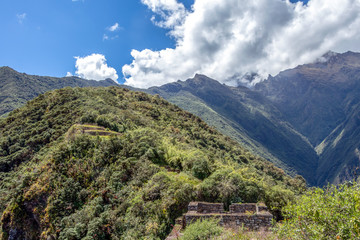 Fototapeta na wymiar Choquequirao complex of ruins built by the Incas, one of the most remote Inca settlements in the Andes, Peru