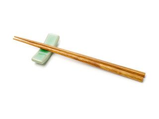 Chopsticks on white background 