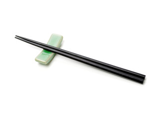 Chopsticks on white background 