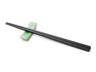 Chopsticks on white background 