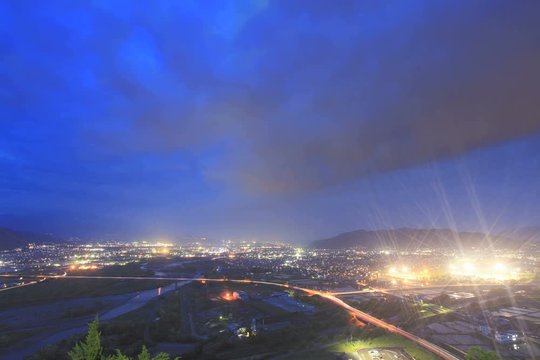 Timelapse of Chikuma River, Ueda city and Uedahara Battlefield, Japan