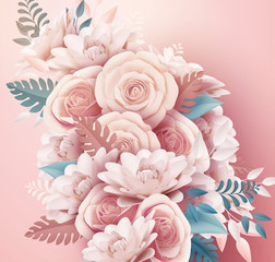 Paper rose flower decorations