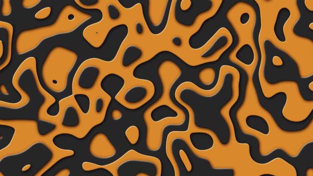 Morphing of a shape similar to a liquid layered topographic map. Seamless loop fractal form background.