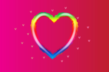 Rainbow love heart logo vector