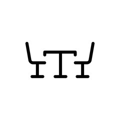 Table with chairs icon vector symbol illustration