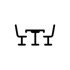 Table with chairs icon vector symbol illustration