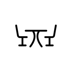Table with chairs icon vector symbol illustration