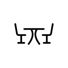 Table with chairs icon vector symbol illustration
