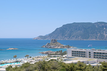Landscape shot in Kamari on the island Kos in Greece