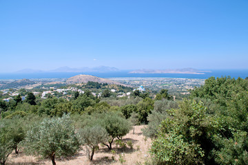 Fototapeta na wymiar Landscape shot of Zia on the island Kos in Greece