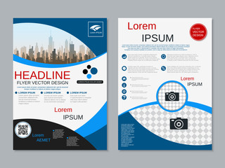 Modern professional two-sided flyer vector design template