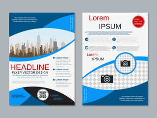 Modern professional two-sided flyer vector design template