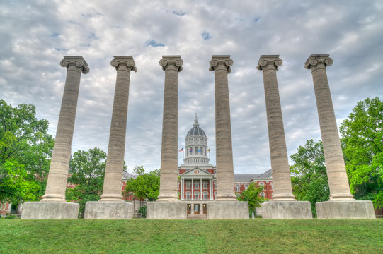 Lonic Columns And Jesse Hall At The University Of Missouri