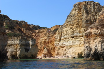 sea, rock, landscape, nature, water, sky, blue