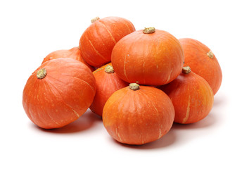 Orange pumpkin on white background 