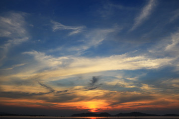 beautiful sunrise on the sea