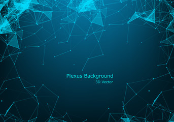 Abstract technology background. Science background. Big data. Background vector. Plexus effect. Network connection structure. Vector illustration.