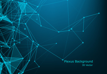 Molecular structure. Connected lines with dots. Chemistry, medicine, science, technology. Geometric abstract background. Polygonal Cyber Structure. Data Connection Concept.