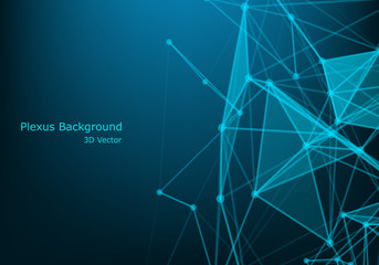 Network connection concept black background vector illustration. Futuristic concept. 3d landscape. Big data digital background.
