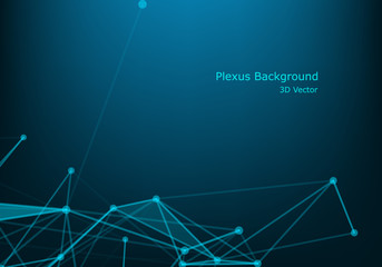 Network connection concept black background vector illustration. Futuristic concept. 3d landscape. Big data digital background.