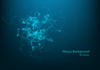 Geometric graphic background molecule and communication. Big data complex with compounds. Perspective backdrop. Minimal array Big data. Digital data visualization. Scientific vector illustration