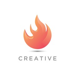 Fire  logo design template.abstract flame icon
