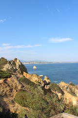 sea landscape, blue sky 