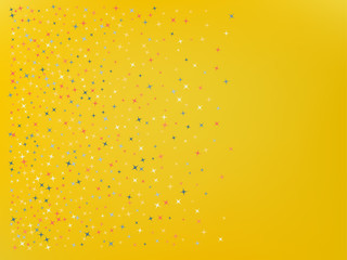 Yellow color background. Stars confetti. 