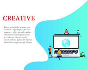 Creative template vector design flat concept banner card for business or website.