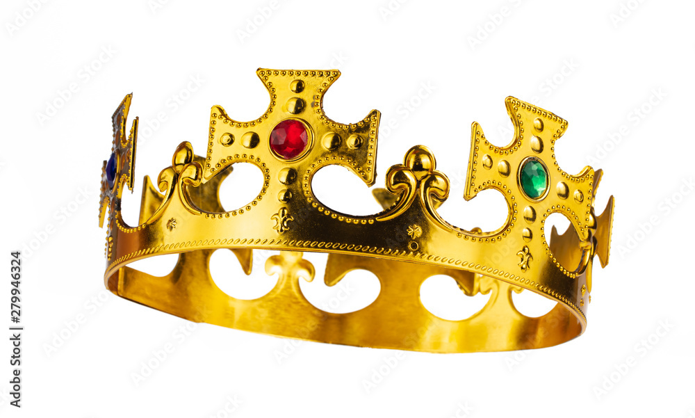 Wall mural Crown of king isolated on a white background