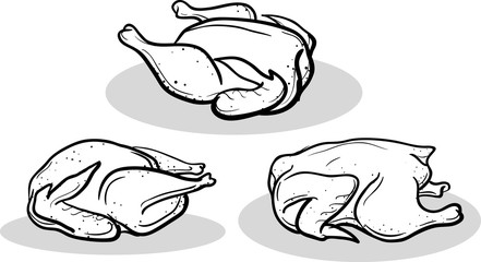 Roasted Chicken Line Art