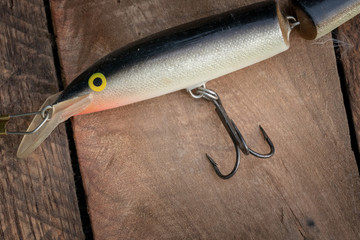 macro of black and silver split fishing lure  © Don Mroczkowski