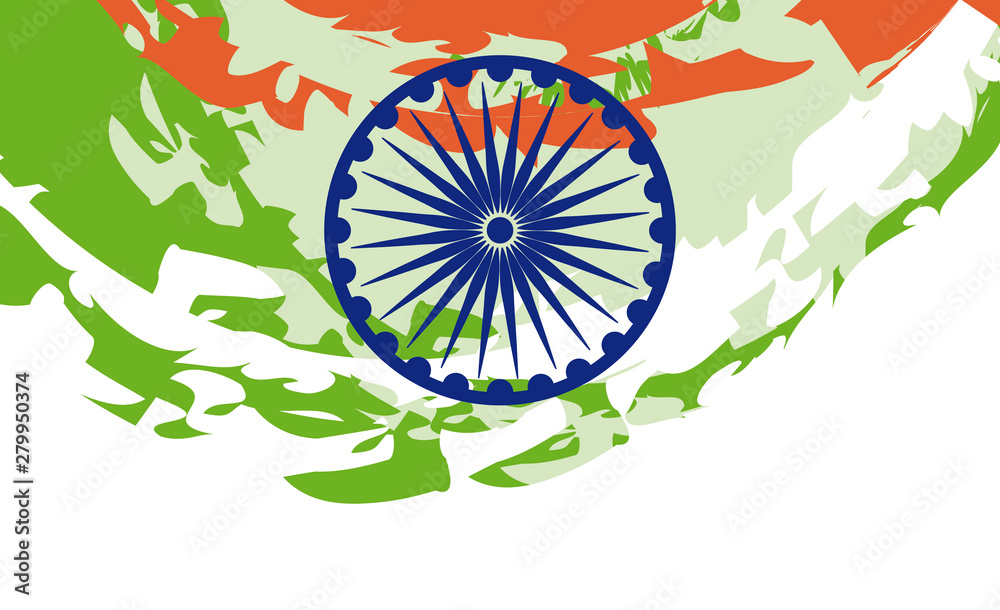 Poster pattern of flag patriotic indian with ashoka chakra