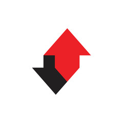 linked arrow symbol logo vector