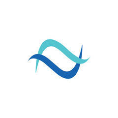 linked wave smooth logo vector