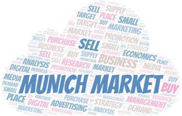 Obraz premium Munich Market word cloud. Vector made with text only.