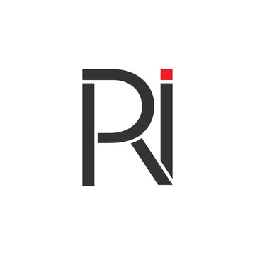 letter ri simple geometric logo vector