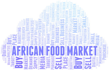 Obraz premium African Food Market word cloud. Vector made with text only.