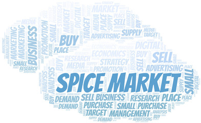 Obraz premium Spice Market word cloud. Vector made with text only.