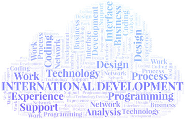 International Development word cloud. Wordcloud made with text only.