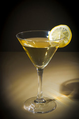 Glass with daiquiri and lemon
