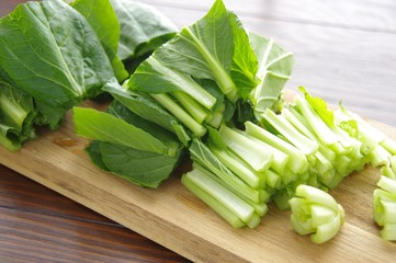 小松菜　カットした小松菜