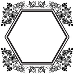 Drawing flower frame and vintage frame, for pattern elegant cards. Vector