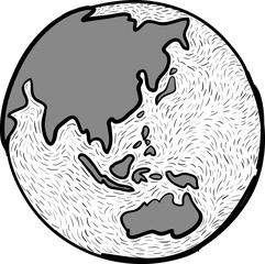 Sketch Earth, Asia Map