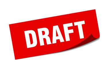 draft sticker. draft square isolated sign. draft
