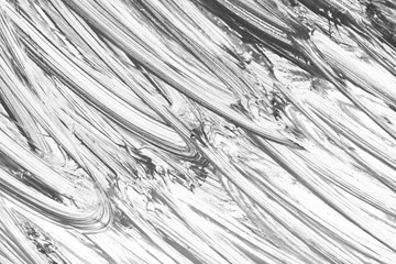 Beautiful abstract paint strokes gouache on white paper in black and white for the background 