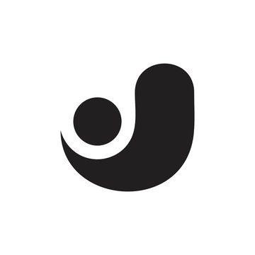 Letter J Simple Curves Motion Design Logo Vector