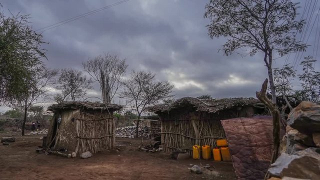Ethiopia Aba ala village sunrise time lapse.